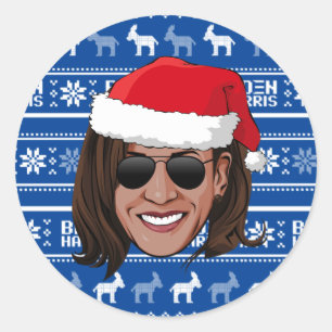 Kamala Harris Aviators Holiday Classic Round Sticker