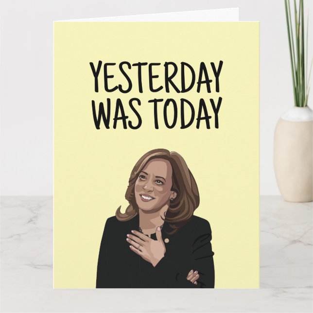 KAMALA HARRIS BIRTHDAY FUNNY GREETING CARD (Front)