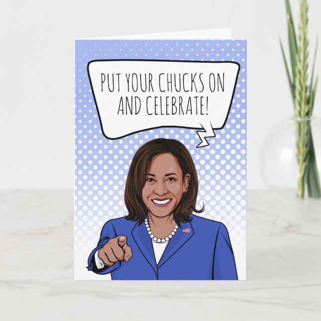 Kamala Harris Birthday: Put Your Chucks on Card (Front)