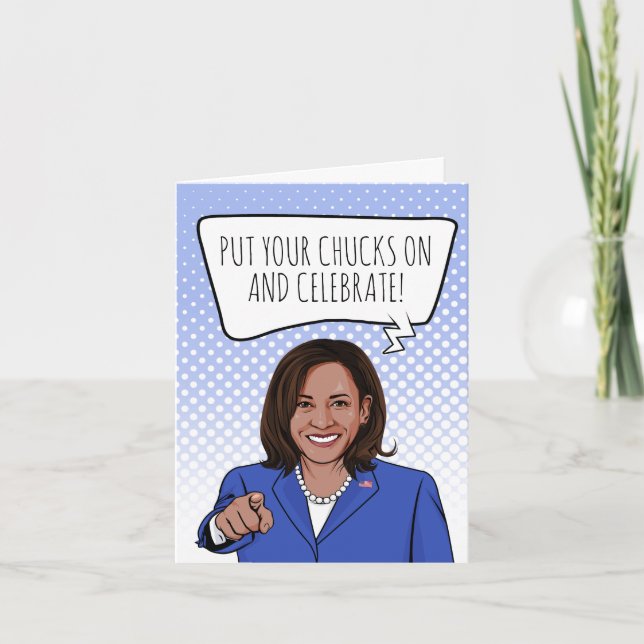 Kamala Harris Birthday: Put Your Chucks on Card (Front)