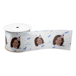 Kamala Harris Birthday Satin Ribbon