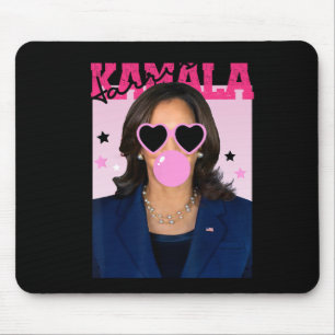 Kamala Harris Blowing Bubble Gum Pink Sungles Kama Mouse Mat