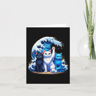 Kamala Harris Blue Cats Wave Cat Owners Cat Lovers Card