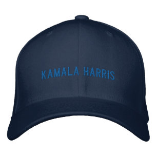 Kamala Harris blue minimalist typography Embroidered Hat