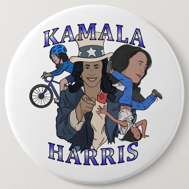Kamala Harris Bootleg Rap Style Election 6 Cm Round Badge (Front)