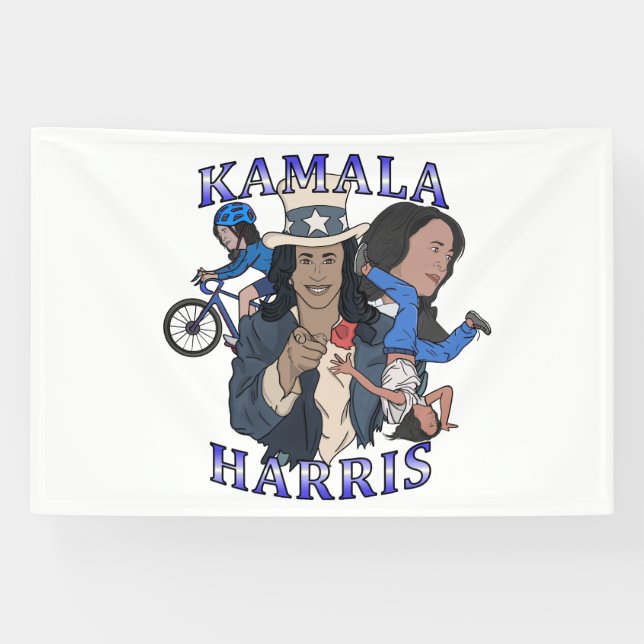 Kamala Harris Bootleg Rap Style Election Banner (Horizontal)