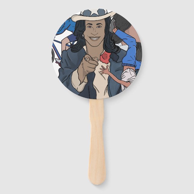 Kamala Harris Bootleg Rap Style Election Hand Fan (Front)