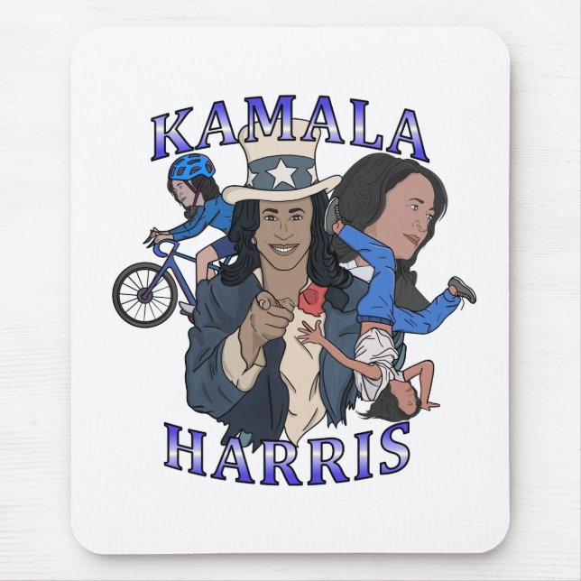 Kamala Harris Bootleg Rap Style Election Mouse Mat (Front)