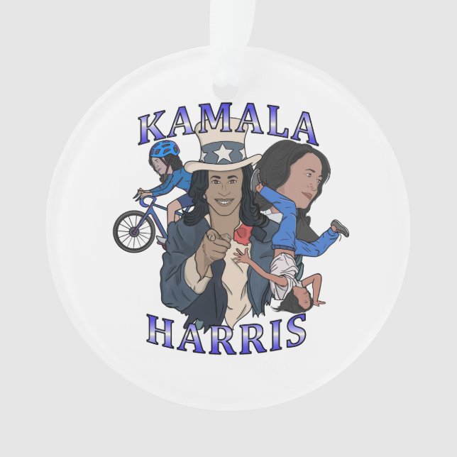Kamala Harris Bootleg Rap Style Election Ornament (Front)