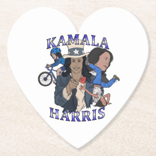 Kamala Harris Bootleg Rap Style Election Paper Coaster
