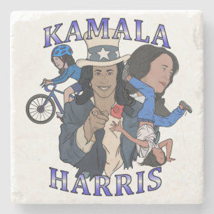 Kamala Harris Bootleg Rap Style Election Stone Coaster