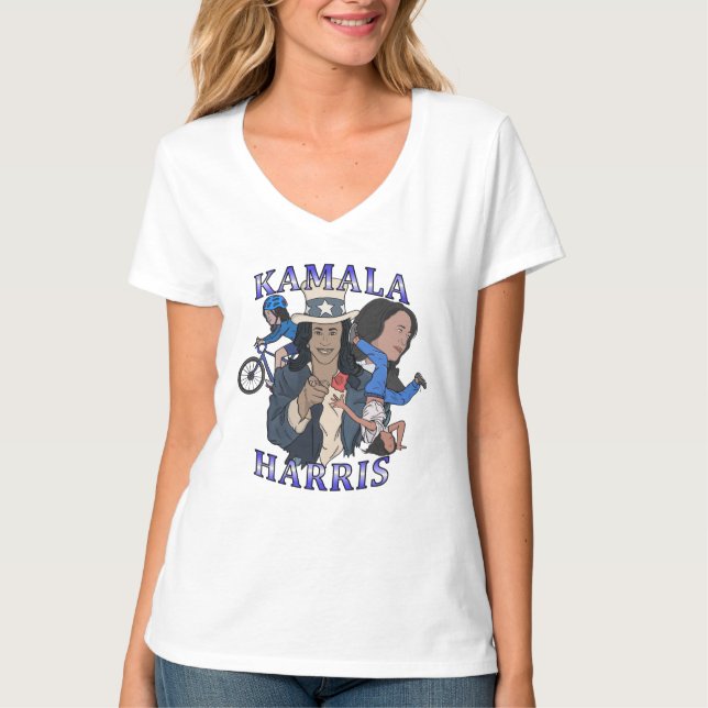 Kamala Harris Bootleg Rap Style Election T-Shirt (Front)