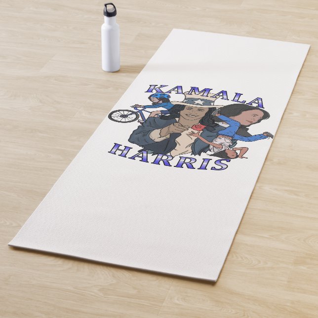 Kamala Harris Bootleg Rap Style Election Yoga Mat (In Situ)