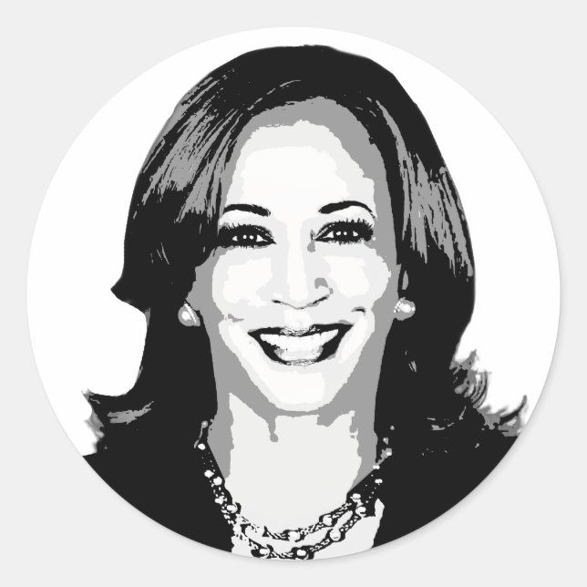 Kamala Harris Bust Classic Round Sticker (Front)