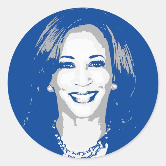 Kamala Harris Bust Classic Round Sticker (Front)