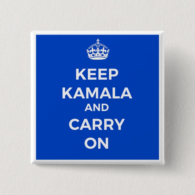 Kamala Harris Button- Keep Calm 15 Cm Square Badge (Front)