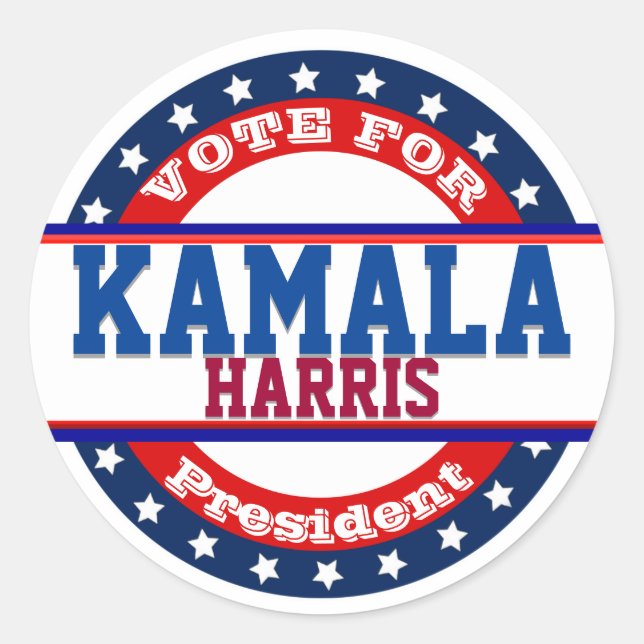 Kamala Harris - Campaign Election Template Classic Round Sticker (Front)