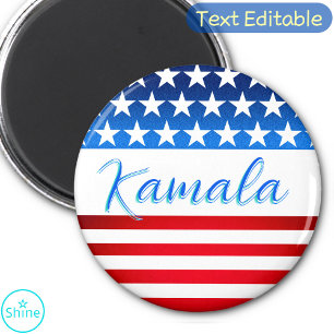Kamala Harris Campaign SWAG US Flag Elegant Script Magnet
