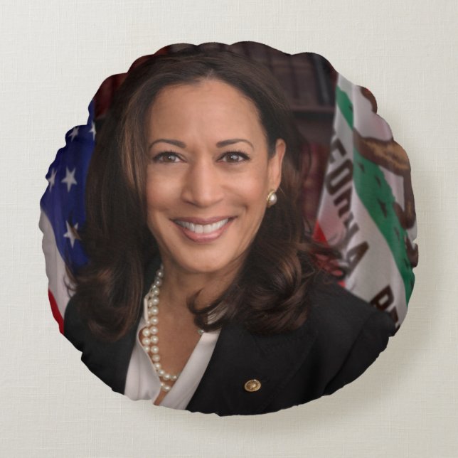 Kamala Harris Candidate for President US 2024 Round Cushion (Front)