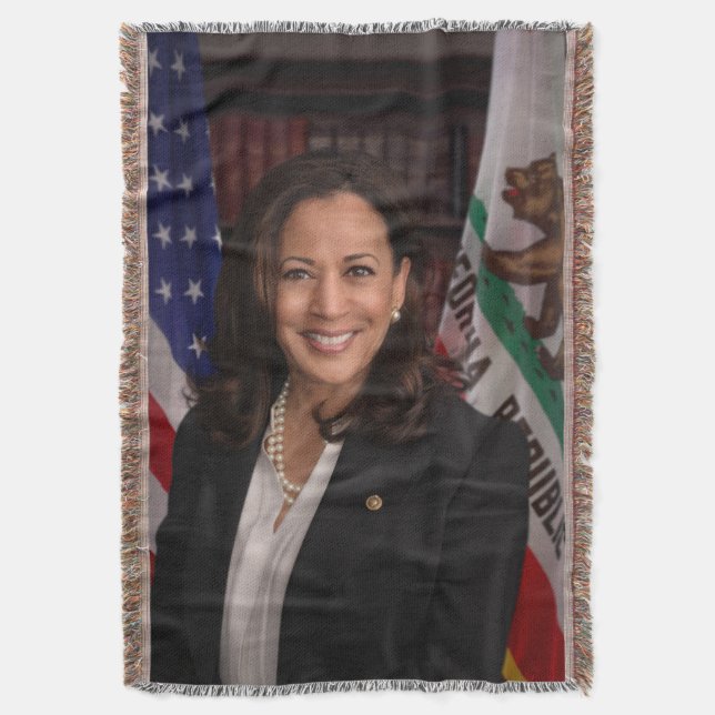 Kamala Harris Candidate for President US 2024 Throw Blanket (Front Vertical)