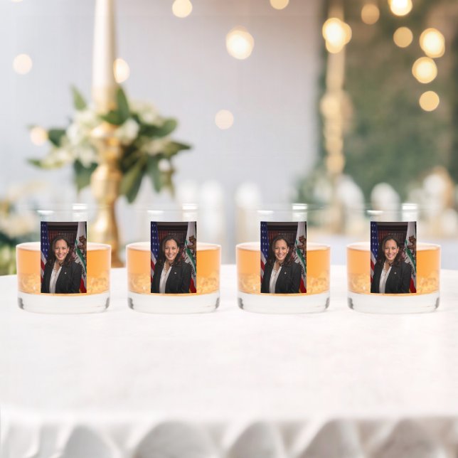 Kamala Harris Candidate for President US 2024 Whiskey Glass (Insitu (Wedding))