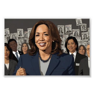 Kamala Harris Cartoon Photo Print