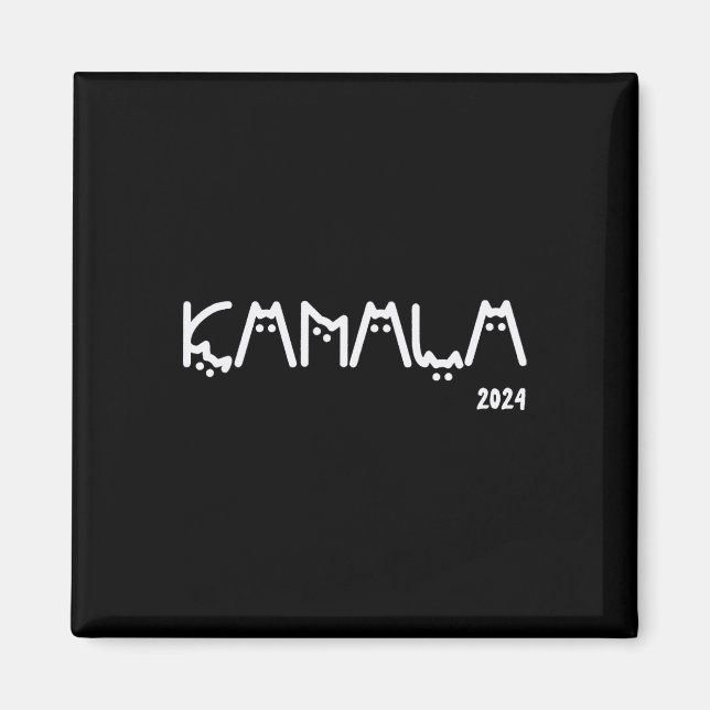 Kamala Harris Cat Lettering Positive Funny  Magnet (Front)