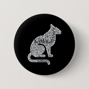 Kamala Harris Cat Word Cloud Joy Hope 47 President 6 Cm Round Badge