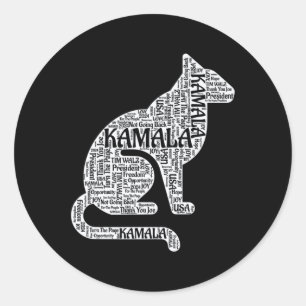 Kamala Harris Cat Word Cloud Joy Hope 47 President Classic Round Sticker