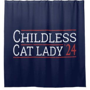 Kamala Harris - Childless Cat Lady 2024 I Shower Curtain