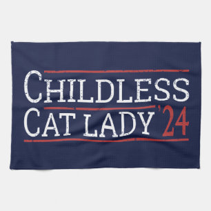 Kamala Harris - Childless Cat Lady 2024 I Tea Towel