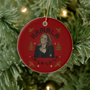 Kamala Harris Christmas Ceramic Tree Decoration