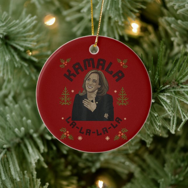 Kamala Harris Christmas Ceramic Tree Decoration (Tree)