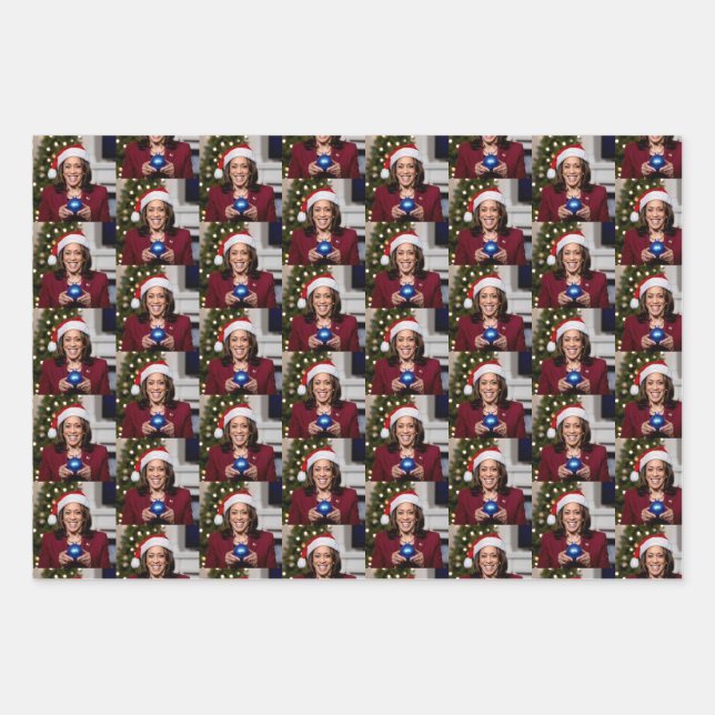 Kamala Harris Christmas Gift Wrap (Front)