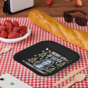 Kamala Harris Christmas Santa Merry 4th Of Easter Paper Plate