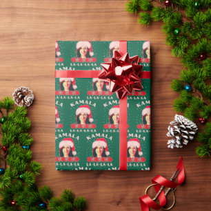 Kamala Harris Christmas Ugly Sweater Gift Green Wrapping Paper