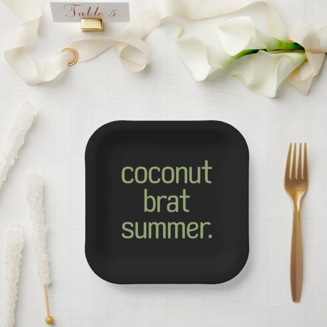 Kamala Harris Coconut Brat Summer 2024  Paper Plate (Wedding)