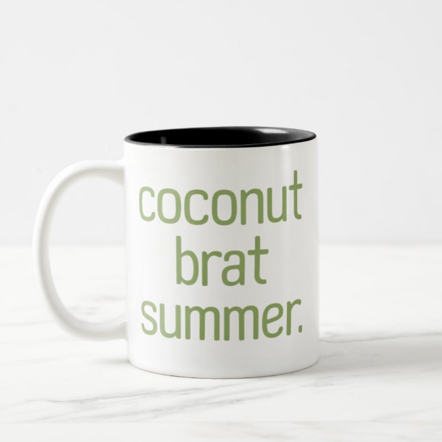 Kamala Harris Coconut Brat Summer 2024  Two-Tone Coffee Mug (Left)