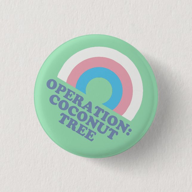 Kamala Harris Coconut Tree Trans Pride Flag 3 Cm Round Badge (Front)