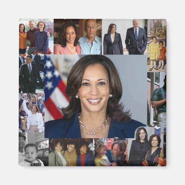 Kamala Harris Collage Photo Magnet (Front)