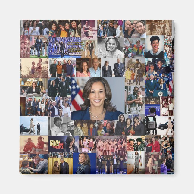 Kamala Harris Collage Photo Magnet (Front)