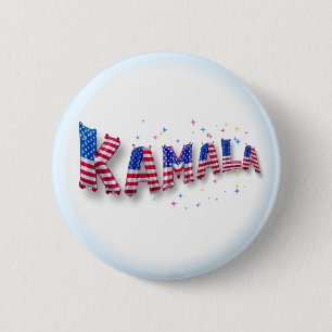 Kamala Harris Cute American Flag Balloon Alphabets 6 Cm Round Badge