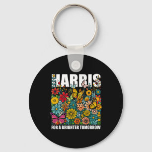 Kamala Harris Cute Floral Feminine Flowers Electio Key Ring
