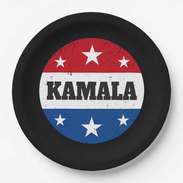 Kamala Harris Election 2024 V Paper Plate (Front)