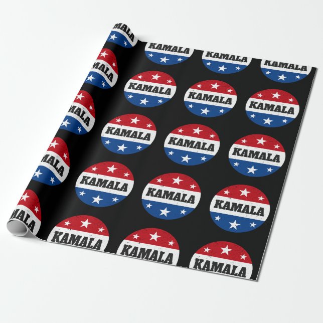 Kamala Harris Election 2024 V Wrapping Paper (Unrolled)