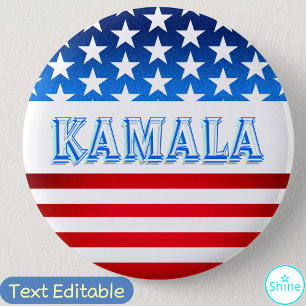 Kamala Harris Election Campaign Supporter USA Flag 6 Cm Round Badge