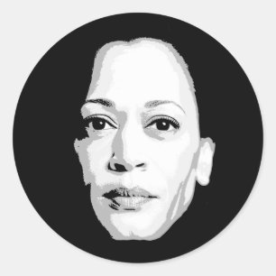 Kamala Harris Face Print Classic Round Sticker