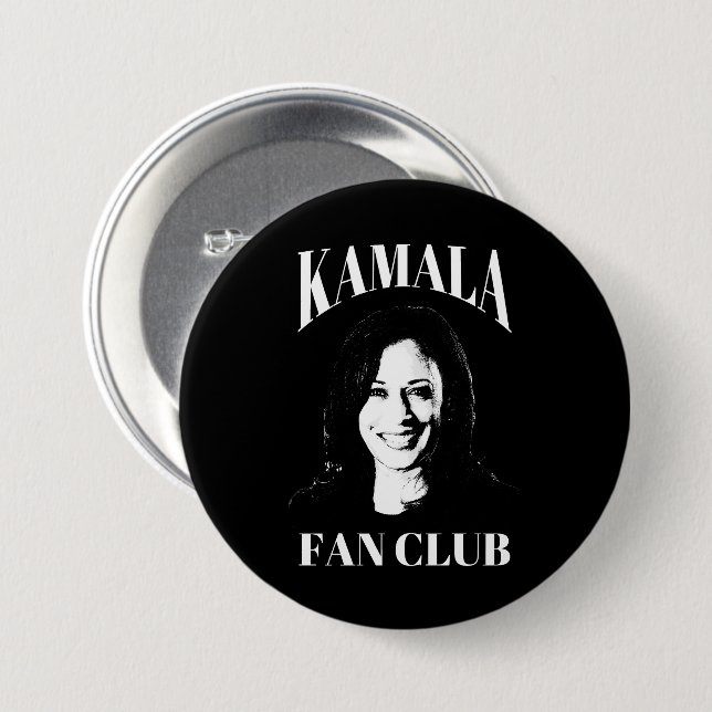 Kamala Harris Fan Club 7.5 Cm Round Badge (Front & Back)