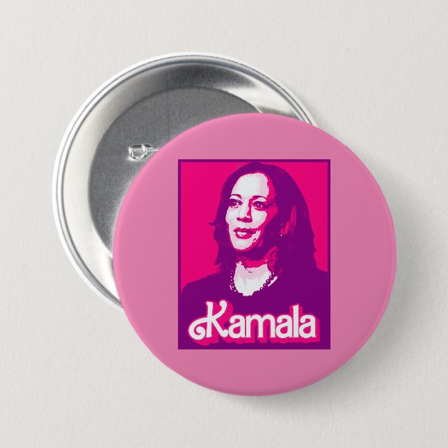 Kamala Harris Fan Pink 7.5 Cm Round Badge (Front & Back)