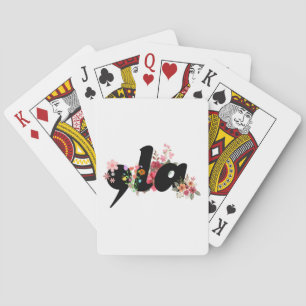 Kamala Harris Flowers - Trendy Comma la Floral Playing Cards